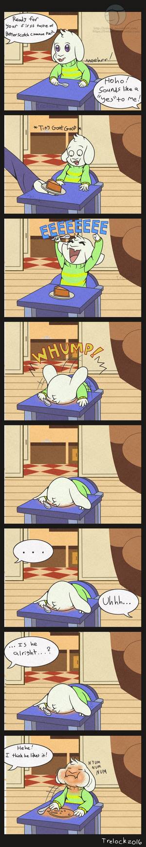 Gay Spongebob Porn Comic E621 - A home movie showing Baby Dreemuur's first taste of Butterscotch Cinnamon  Pie. Toby Fox owns Undertale Asriel's First Pie Comic