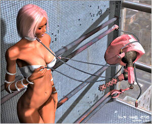 Aliens Cartoon Fucking Machines - Aliens explore girls' holes with fucking machines at 3dEvilMonsters