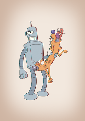 Futurama Gay Porn - Rule 34 - absurd res all the way through balls bender bending rodriguez  canid canine caninius dog catdog (series) comedy central duo erection felid  feline felinius cat feral futurama gay genitals hi