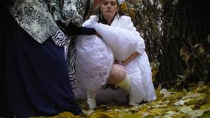bride dressing room voyeur - Bride struggles with her wedding dress as she pees in the woods |  voyeurstyle.com