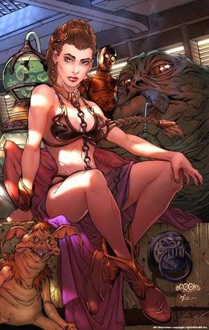 impregnating cartoon star wars jabba sex - Star Wars - Slave Leia by Mark Brooks