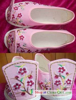 foot binding porn - Modern shoes based on lotus shoes worn with foot binding.