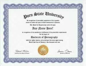 Funny Porn Certificates - Amazon.com: Porn Pornography Degree: Custom Gag Diploma Doctorate  Certificate (Funny Customized Joke Gift - Novelty Item) : Toys & Games