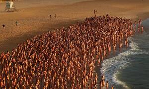 beach strip nude - Spencer Tunick nude photo shoot: People strip down naked at Bondi Beach for  skin cancer awareness | Daily Mail Online