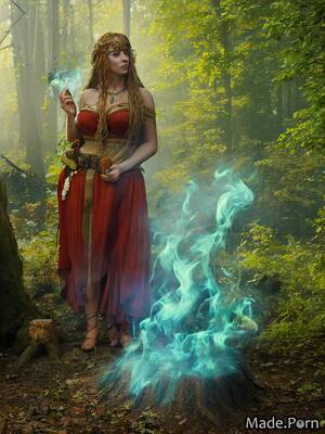 Lady Fyre Porn Green Hair - Porn image of caucasian green hair fairer skin ssbbw gigantic boobs woman  campfire created by AI