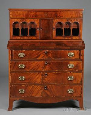 Georgian Vintage Porn - Federal Mahogany and Mahogany Veneer Inlaid Lady's Desk