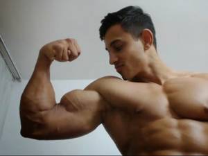 desi nude webcam - Desi Muscle Hunk flexing his big muscles and showing off nude in web cam