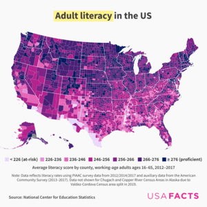 Adult Porn Jobs In Chicago Il - Adult literacy in the US by county [OC] : r/MapPorn