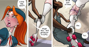 girl on girl porn cartoon - Ravishing schoolgirl needs a helping hand from two roads workers -  CartoonTube.XXX