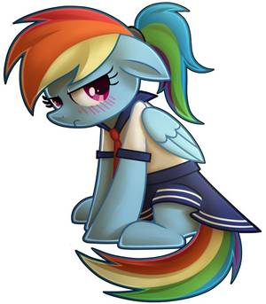 Mlp Human Anime Porn Schoolgirl - Rainbow Dash School Girl Outfit Commission by
