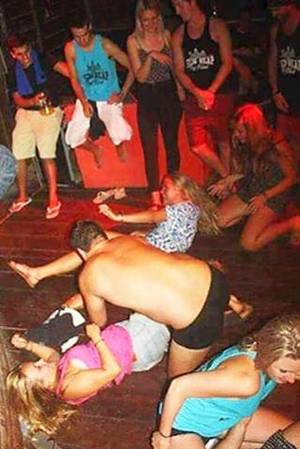 Dance Party Porn - Pictures showed the tourists demonstrating sexual positions on the floor  during a pub crawl