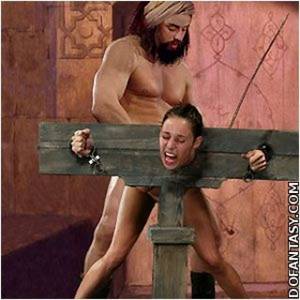 Blonde Slave Porn Cartoon - ... Harem wives watch as new slave suck their husband's ...