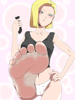 Android 18 Foot Porn - Rule 34 - 1girls android 18 artist request blonde hair dragon ball dragon  ball z earrings female female only foot fetish highres panties solo |  2575694