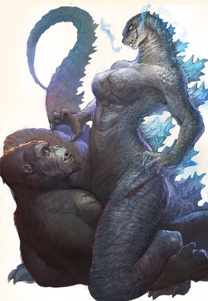 Female Godzilla Furry Porn - 292255 - suggestive, artist:cavehu, godzilla (godzilla), king kong (king  kong), anthro, digitigrade anthro, godzilla (series), 2021, anthro/anthro,  black nose, breasts, digital art, duo, duo male and female, ears,  eyelashes, featureless breasts ...