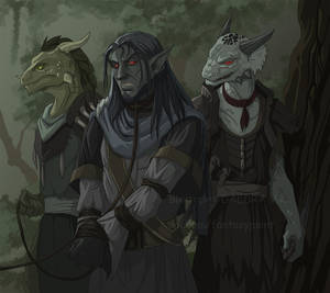 Argonian Dunmer Porn - Argonians and Dunmer by VictoriaDAEDRA on deviantART