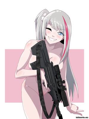 naked anime girls guns - Rule 34 - assault rifle blue eyes completely nude female convenient  censoring girls' frontline gray hair grey hair gun holtzworks mdr (girls'  frontline) nude nude female pink highlights tagme weapon | 8623797