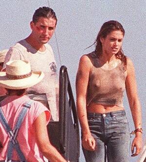 Cindy Crawford Porn Gifs Tumblr - Behind the scenes photos of a braless Cindy Crawford shooting a scene for  Fair Game (1995) - Other Crap