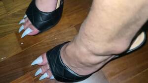 long toenails - Long Toenail Claws in Mules, Red and White - Pornhub.com