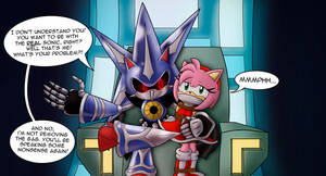 Amy Rose Bondage Porn - 83121 - safe, artist:darkman-zero, amy rose (sonic), metal sonic (sonic),  neo metal sonic (sonic), fictional species, hedgehog, mammal, robot,  anthro, sega, sonic the hedgehog (series), 2019, annoyed, arm around waist,  bondage, captured,