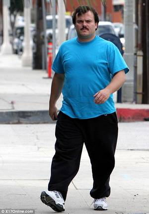 black malr porn star fat - Fat is back: Jack Black piles on the pounds again (and sports a 1970's porn  star moustache)