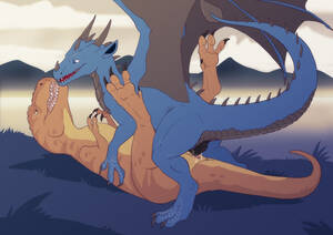 Dragon Furry Porn Dinosaur - Rule 34 - animal genitalia black penis cloud cum dinosaur dragon duo  erection eye contact female feral feral on feral furry genital slit happy  happy sex hologram (artist) interspecies lying male missionary