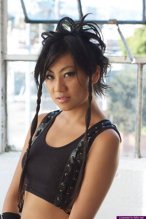 alternative asian nude - Asian alternative girl poses nude in knee high boots and leather arm socks  - HD Porn Pictures