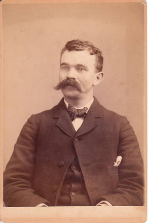 1910s Porn Curled Mustache - HANDSOME YOUNG MAN WITH HANDLEBAR MUSTACHE IN MINNEAPOLIS, KANSAS
