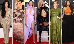 jennifer lopez upskirt pussy - Grammys 2017: Jennifer Lopez and Adele lead best dressed | Daily Mail Online