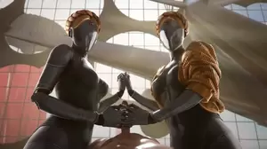 heart hand job - The Twins Handjob - Atomic Heart - Cartoon Porn