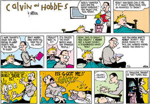 Calvin And Hobbes Mom Sexy - Dad reading a bedtime story to Calvin about a disembodied hand.