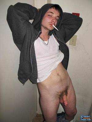 Big White Dick Porn Stars - Straight Naked Redneck Smoking and Jerking His Big Cock