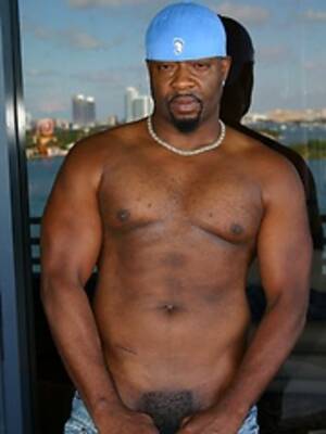 black mature big cock - Black mature man shows his muscled body and big cock