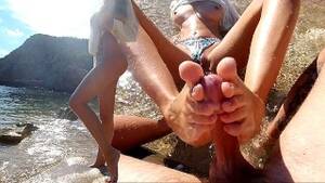 beach summer foot job hentai - BEACH DAY - Stunning Footjob at the Ocean from a Long Leg Summer Beauty  (Amateur TinaDanger) - Pornhub.com