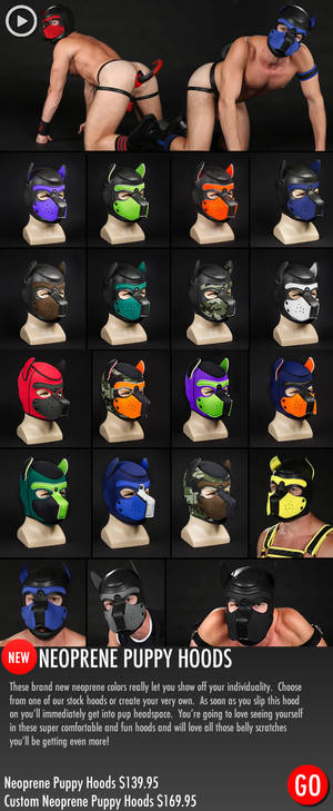 latex bdsm puppy - Neoprene Puppy Hood KINK BDSM