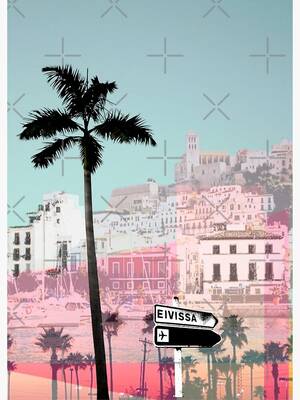 ibiza nude beach tumblr - Ibiza Eivissa Pop Art Spain Palmtree Wanderlust Modern Art Collage\