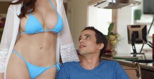 bikini mom - Dashing mom in blue bikini craves son's wet dick for unique perversions -  Sex video on Tube Wolf