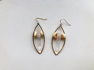 D%c3%bcnn - Crystal Quartz Point Wood Bead Earrings - Found Wanderer