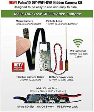 homemade spy cam video - Amazon.com : PalmVID WiFi EZ DIY KIT Hidden Camera Spy Camera with Live  Video Viewing : Electronics