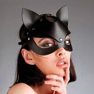 Fetish Cosplay Porn - Leather Catwoman Masks Fetish Face Bondage Adjustable Mask Cosplay Porn  Costume | eBay