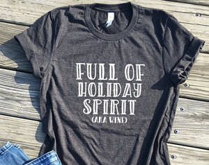 Christmas African American Porn - full of holiday spirit aka wine, dark grey unisex tee, christmas shirt,  christmas