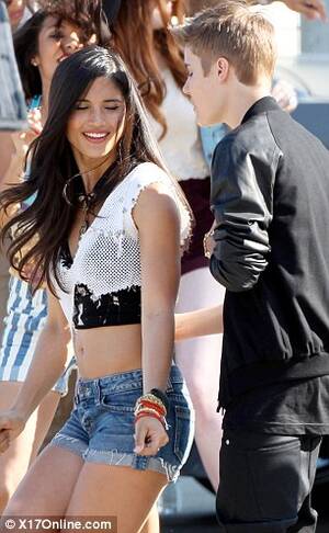 Justin Selena Gomez Real Porn - Justin Bieber can't keep his hands off Selena Gomez after making do with a  lookalike for his Boyfriend video | Daily Mail Online