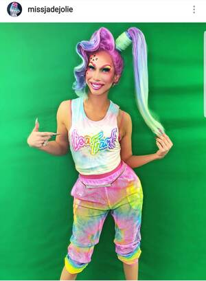 18 Year Old Porn Star Shirt Rainbow - Jade Jolie has taken her rainbow aesthetic to the next level :  r/rupaulsdragrace