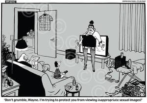 Co Using Porn Captions - 19988519-mac cartoon DM 12 10 11 about internet porn with the caption. . .  Don t grumble, Wayne. I m trying to protect you from viewing inappropriate  sexual images! - Daily Mail | Newsprints