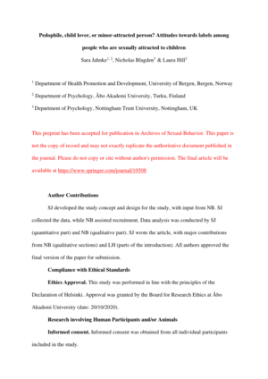 Nepiophile Porn Archive 3 - PDF) Pedophile, child lover, or minor-attracted person? Attitudes towards  labels among people who are sexually attracted to children