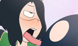 cartoon lesbians tongue in pussy - Anime lesbians using their long tongues for intense pleasure