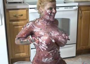 Angel Lynn - Busty MILF Angel is covered in syrup