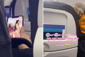 Girlfriend Sleeping Porn - Plane passenger busts man 'watching porn' while girlfriend sleeps