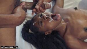 black girl with cum on her face - Cute Black Girl Gets Cum On Her Face 2 Porn Gif | Pornhub.com