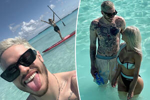 kim kardashian pussy cartoon - Kim Kardashian, Pete Davidson 'stranded' on trip in new photos