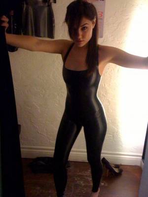black spandex - Sasha Grey in black spandex leggings.